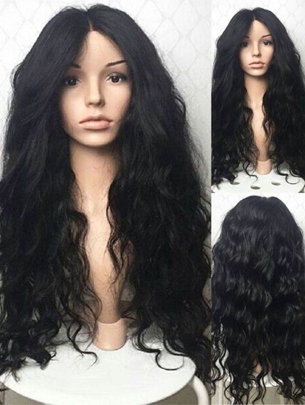 

Long Middle Part Wavy Synthetic Wig, Natural black