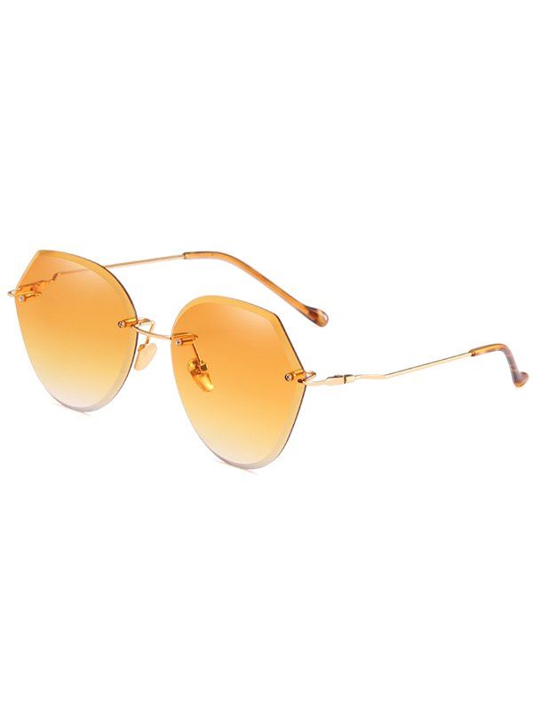 

Anti UV Irregular Lens Frameless Sunglasses, Bee yellow