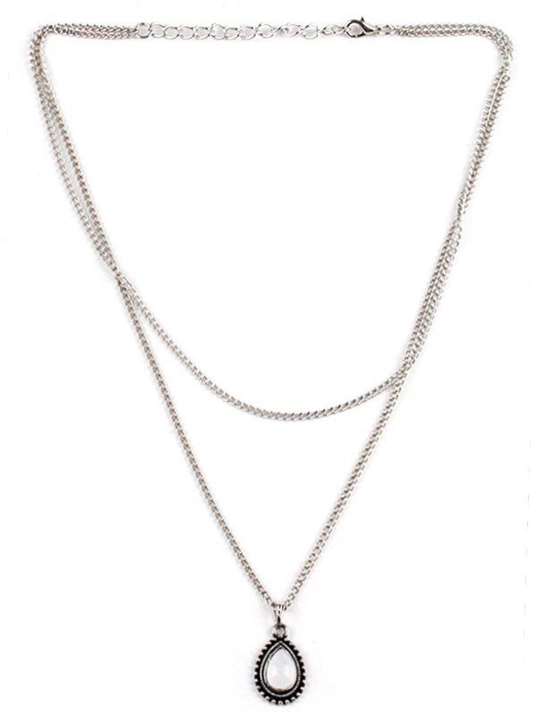 

Vintage Water Drop Multi-layer Chain Necklace, Silver