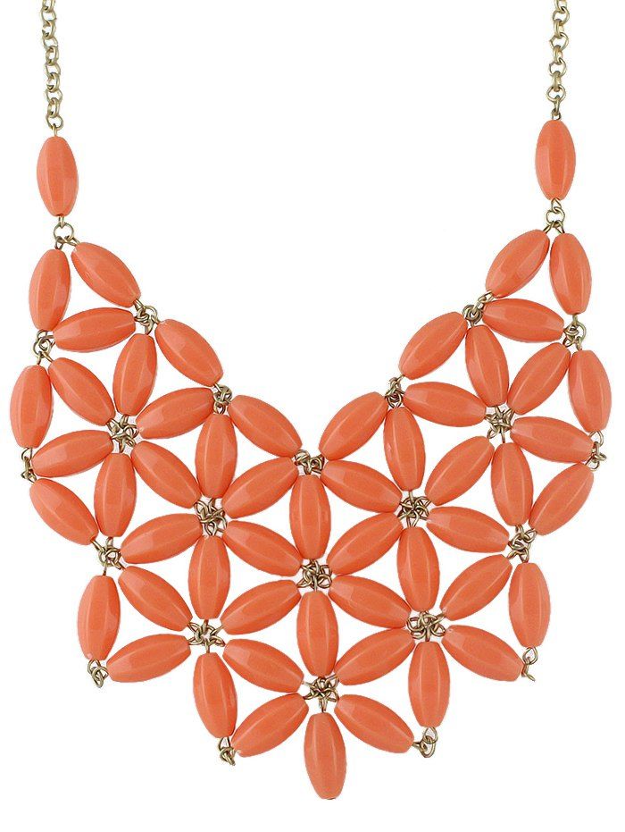 

Hollow Out Flower Shape Necklace, Orange