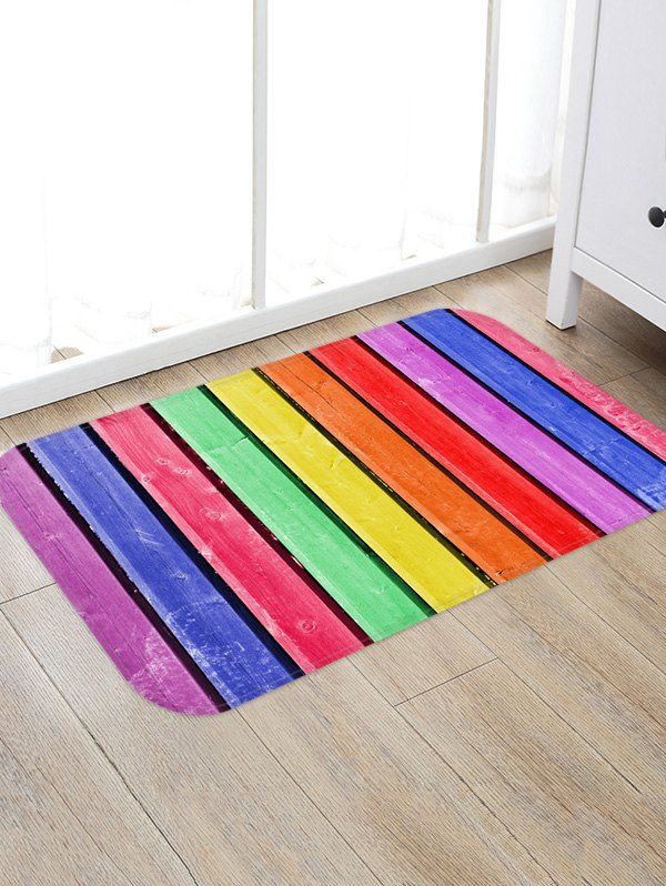 

Colorful Wood Block Pattern Water Absorption Area Rug, Purple