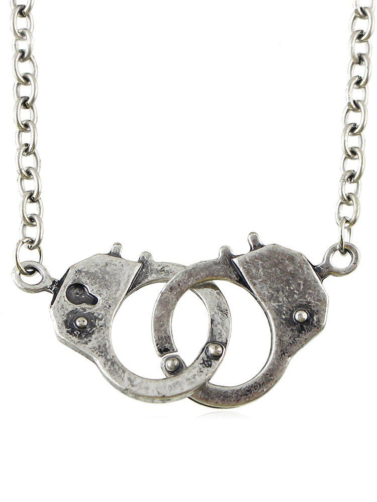 

Handcuff Design Chain Necklace, Dark gray