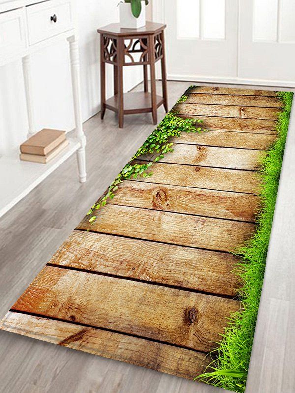 

Wooden Board Pattern Water Absorption Area Rug, Wood