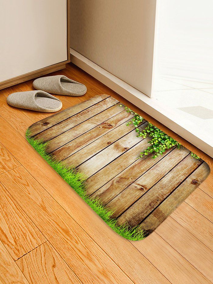 

Wooden Board Pattern Water Absorption Area Rug, Wood