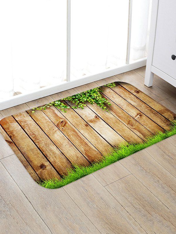

Wooden Board Pattern Water Absorption Area Rug, Wood