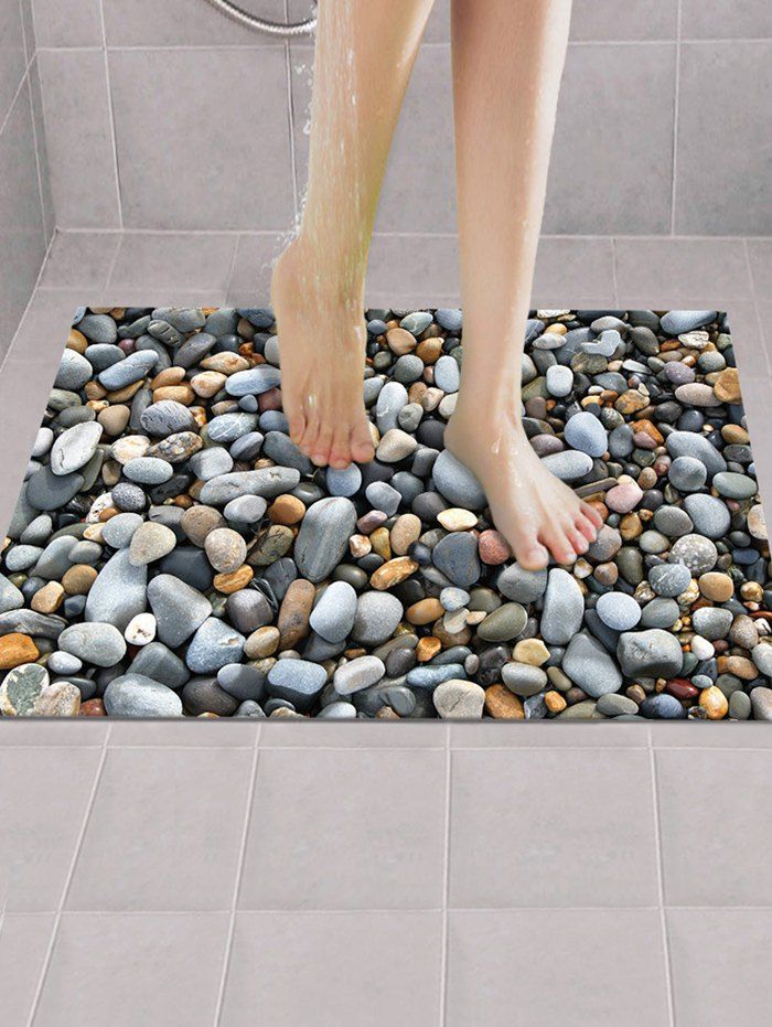 

3D Cobblestone Pattern Removable Wall Sticker, Gray