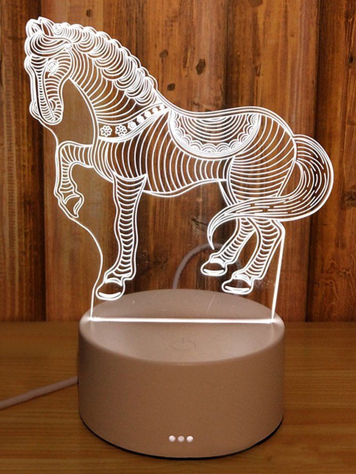 

Creative 3D Horse Art Sculpture Visual LED Night Light, Multi