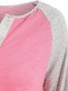 Raglan Sleeve Asymmetrical T-Shirt -  