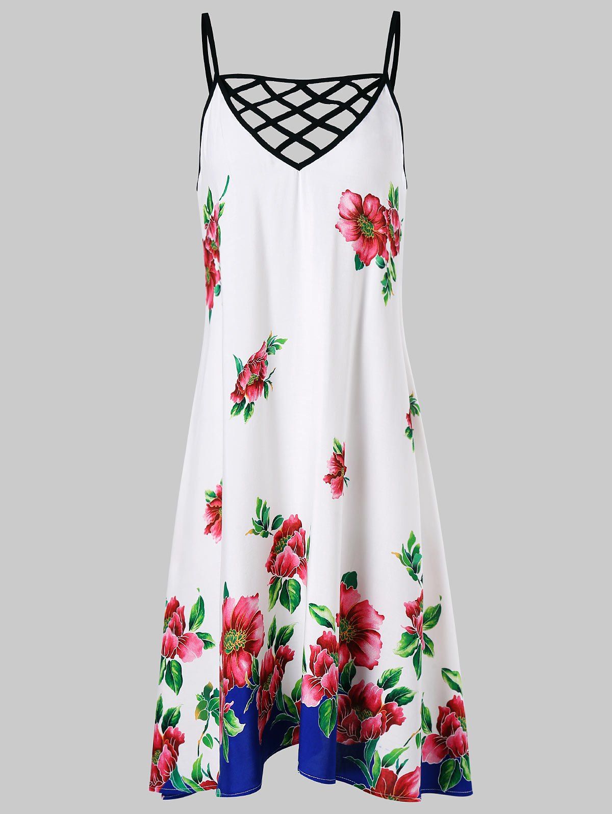 

Criss Cross Floral Cami Dress, White