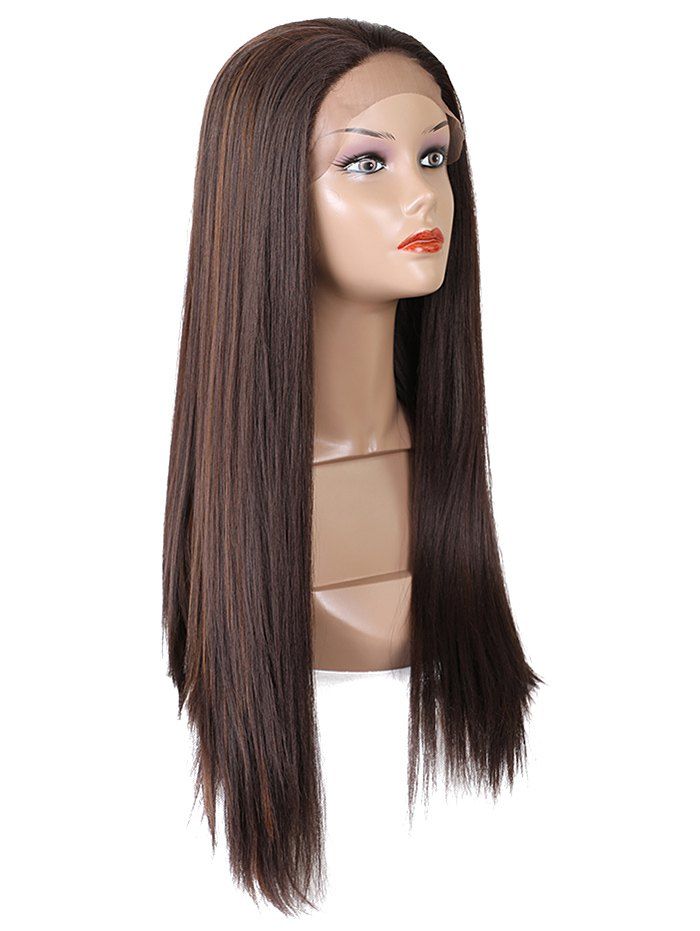 

Long Free Part Straight Synthetic Lace Front Wig, Puce