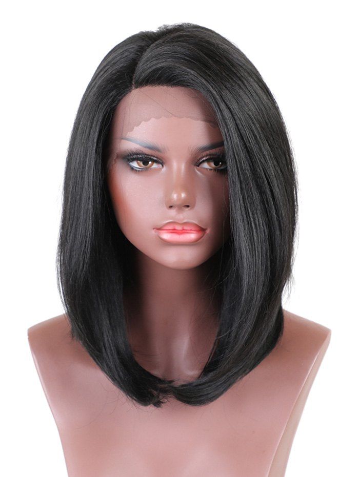 Off Medium Side Bang Straight Lace Front Synthetic Wig Rosegal