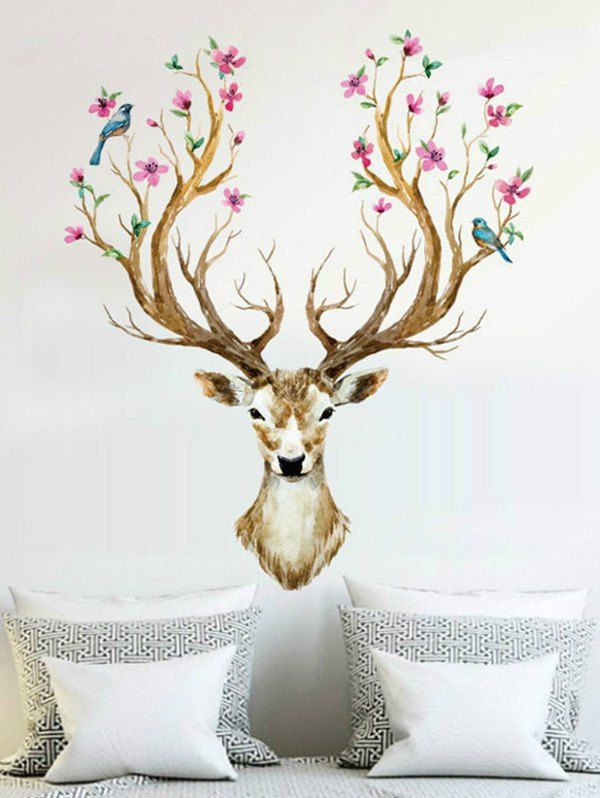 

3D Sika Deer Pattern Removable Wall Sticker, Multi