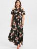 Robe Maxi à Epaules Dénudées et Imprimé Floral -  