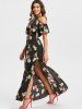 Robe Maxi à Epaules Dénudées et Imprimé Floral -  