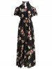 Robe Maxi à Epaules Dénudées et Imprimé Floral -  
