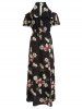 Robe Maxi à Epaules Dénudées et Imprimé Floral -  