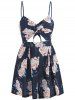 Barboteuse Floral Torsadé et à Bretelles Spaghetti -  