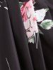 Floral Print Front Slit Maxi Dress -  