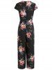 Combinaison Fendue Devant et à Imprimé Floral -  
