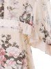 Butterfly Sleeve Mini Floral Chiffon Dress -  