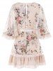 Mini-robe en Mousseline de Soie et Manches Papillon -  