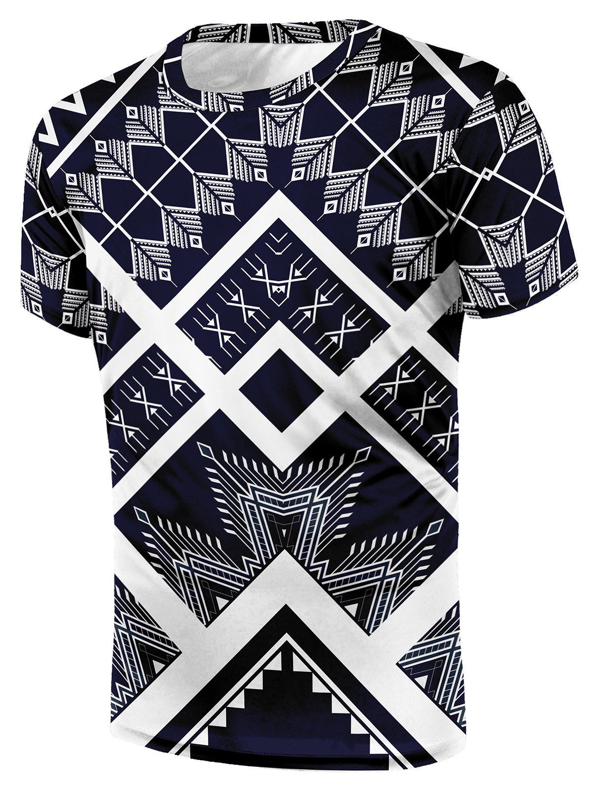 

Short Sleeves Geometric Print T-shirt, Multi