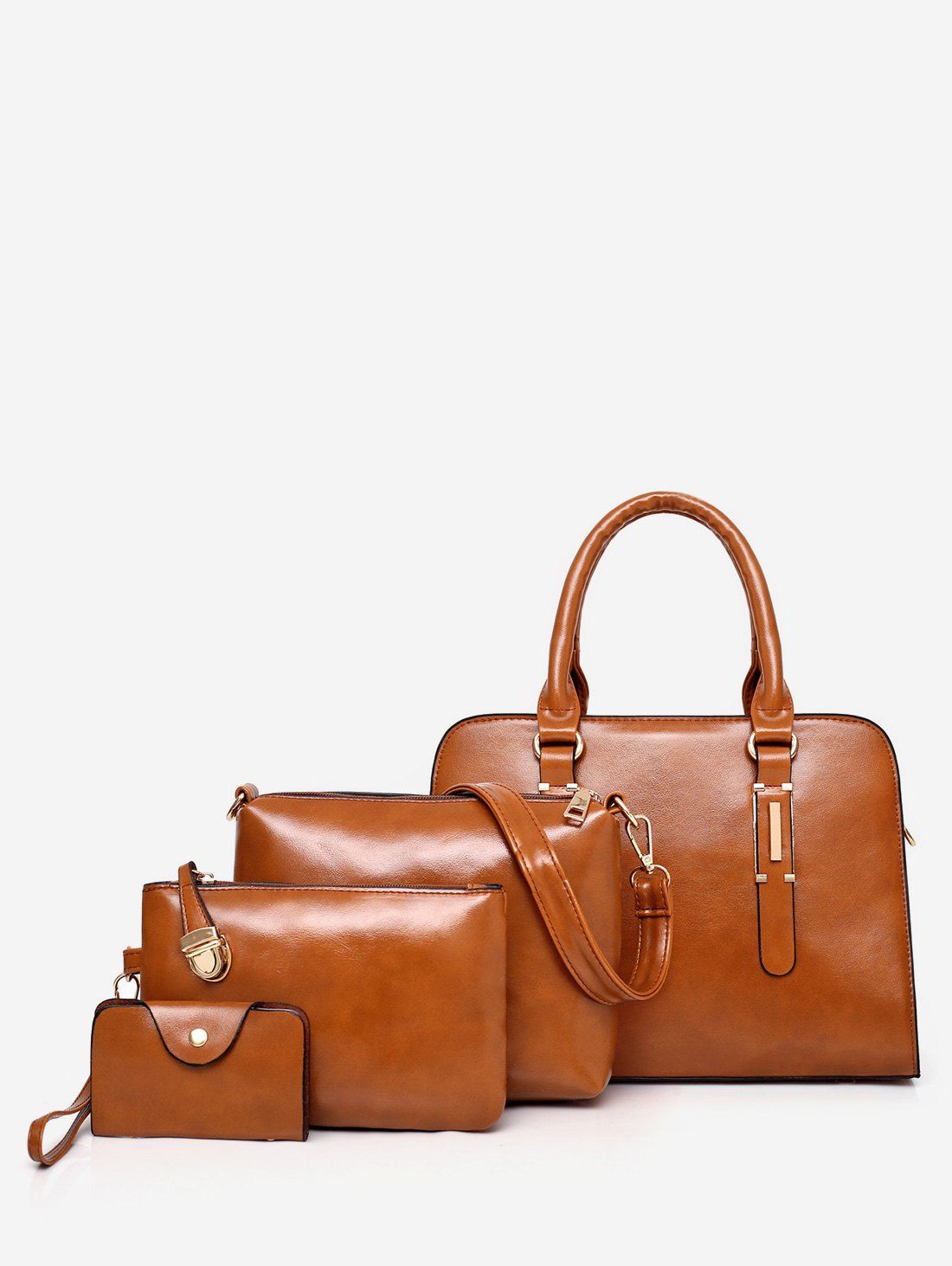 

Multi Functions Trip Practical 4 Pieces Tote Bag Set, Brown