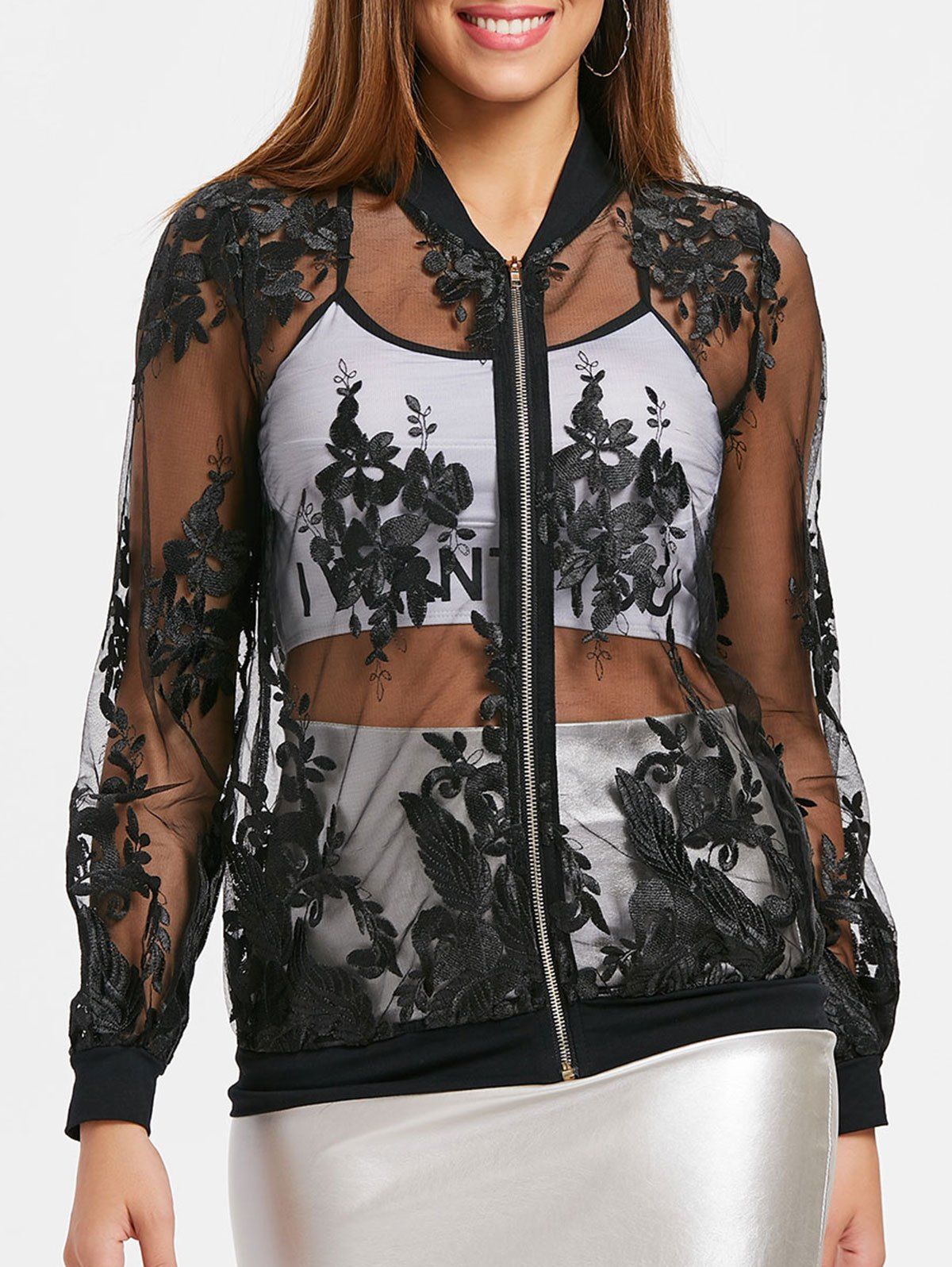 black see through jacket