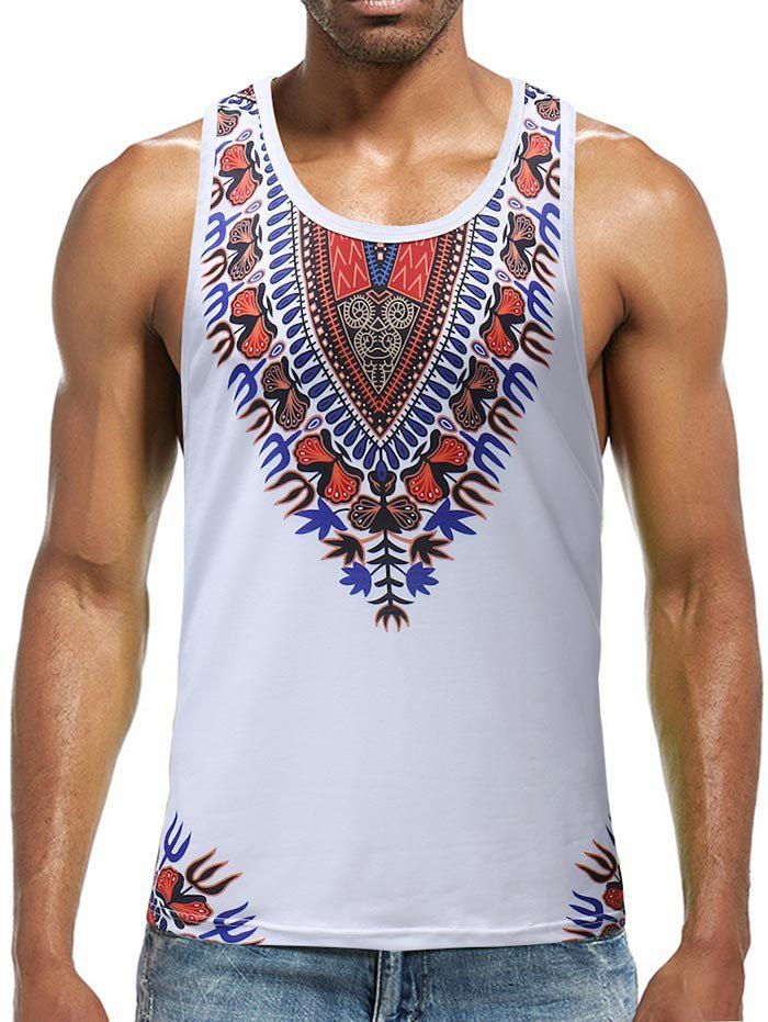 

Fork Print Running Tank Top, White