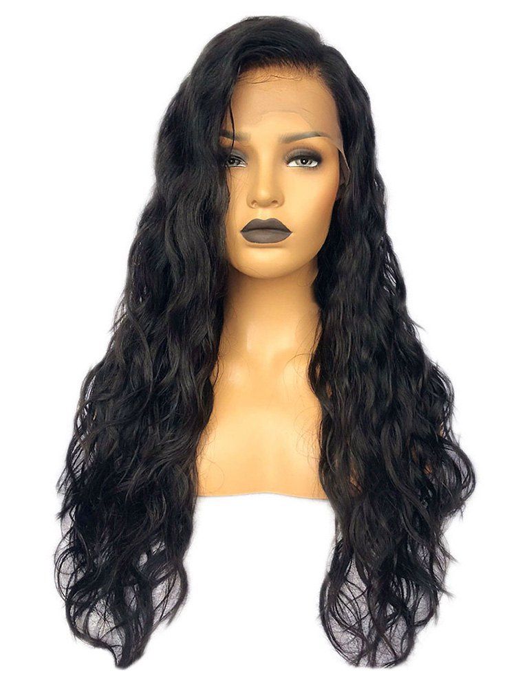 

Long Free Part Wavy Lace Front Synthetic Wig, Black