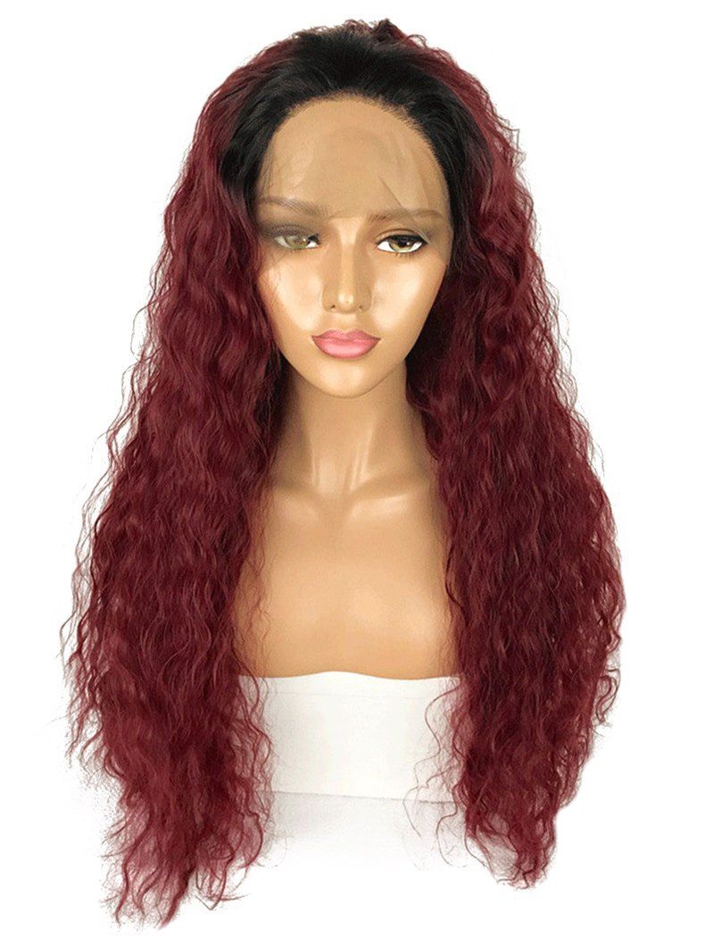 

Long Free Part Gradient Water Wave Lace Front Synthetic Wig, Multi