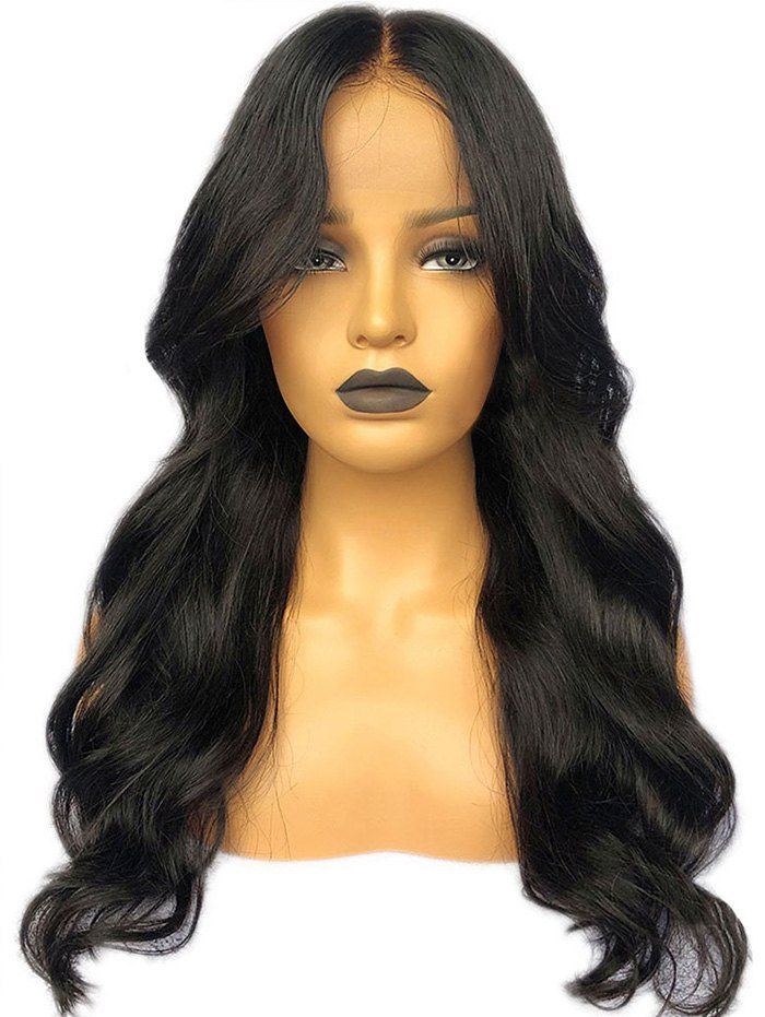 

Long Middle Part Wavy Lace Front Synthetic Wig, Black