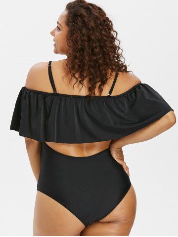 

Padded Plus Size Lace Up Swimwear, Black