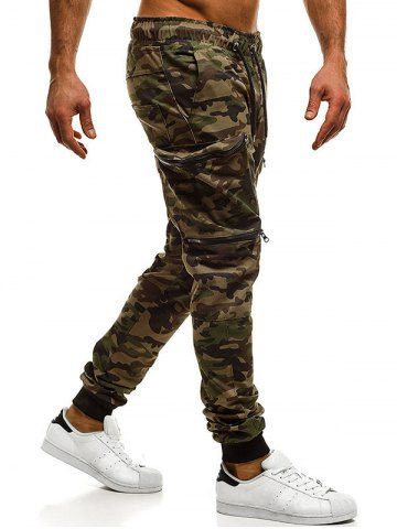 

Camo Pockets Drawstrings Cargo Jogger Pants, Digital woodland camouflage