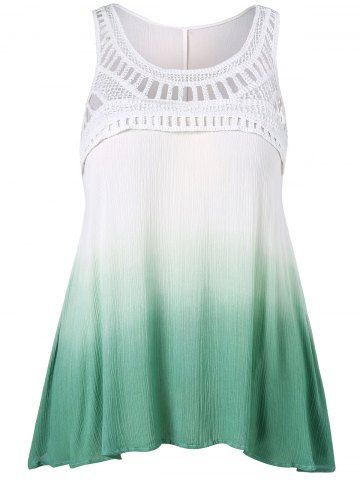 

Plus Size Ladder Cut Gradient Color Tank Top, Green