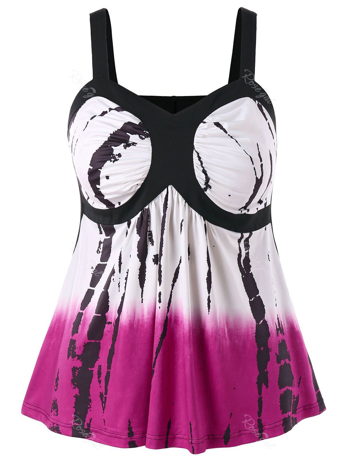 

Plus Size Tie Dye Empire Waist Tank Top, Multi
