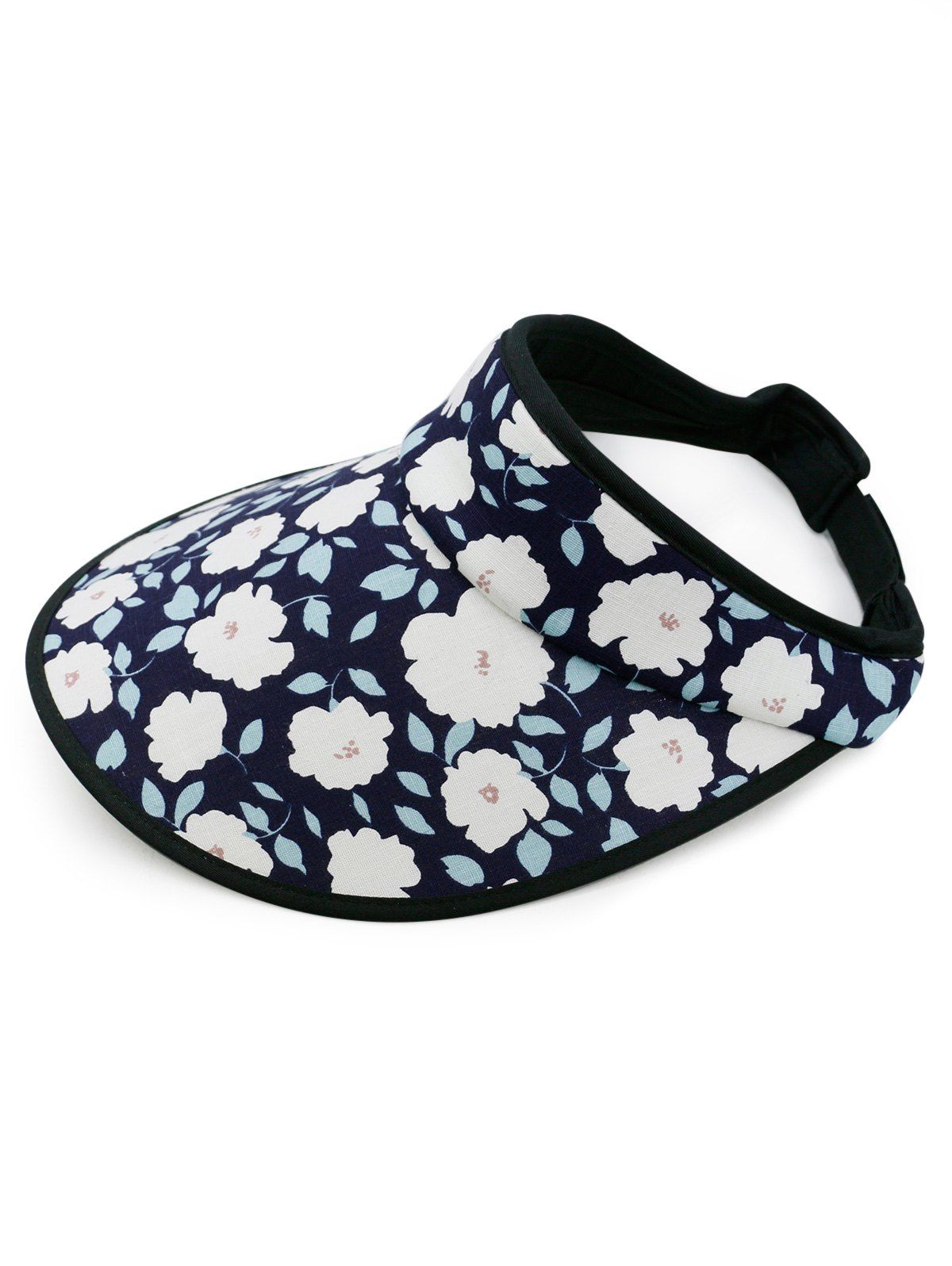 

Vintage Flowers Printed Open Top Travel Hat, Cadetblue