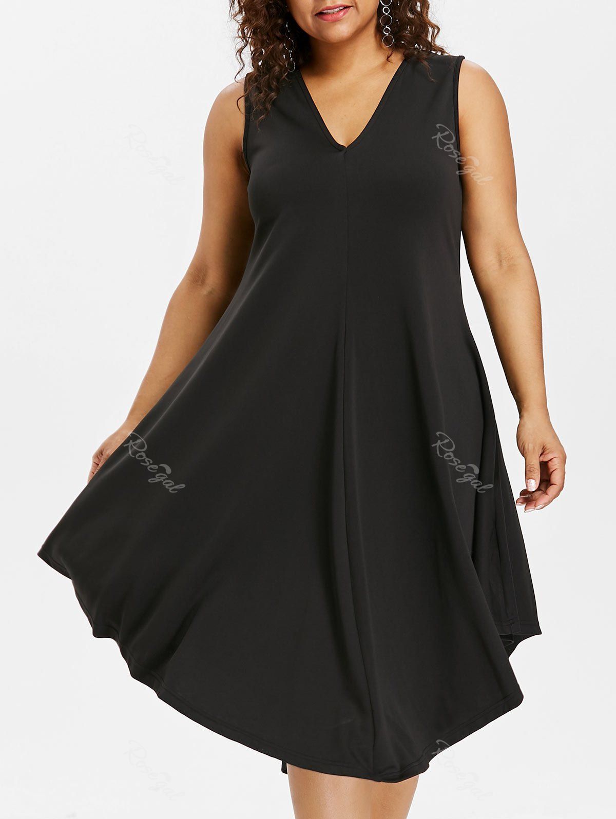

Plus Size Sleeveless Midi Dress, Black