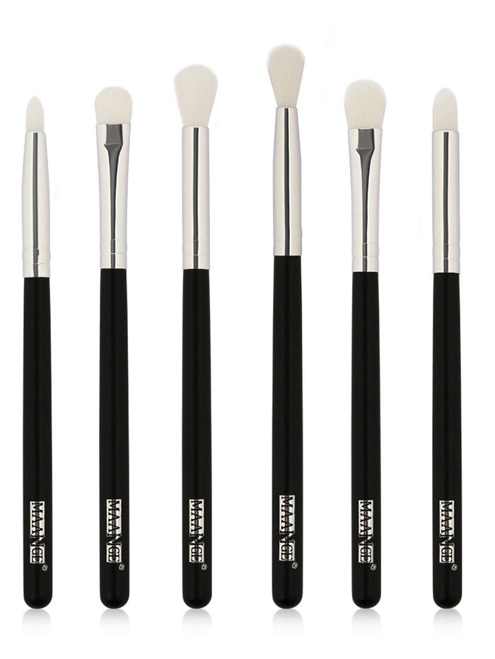 

6 Pcs Extra Soft Fiber Hair Eye Makeup Brush Set, Silver