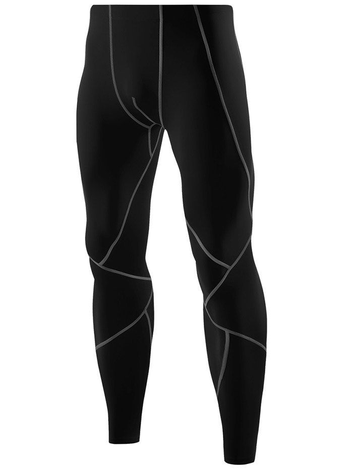 

Color Block Tights Skin Athletic Pants, Gray