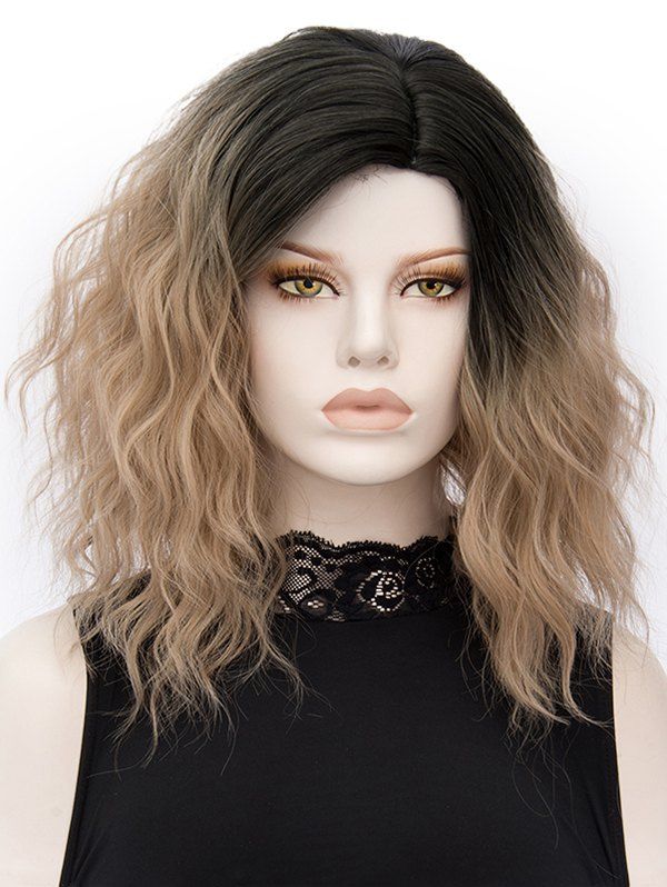 

Medium Side Parting Colormix Natural Wavy Synthetic Wig, Multi