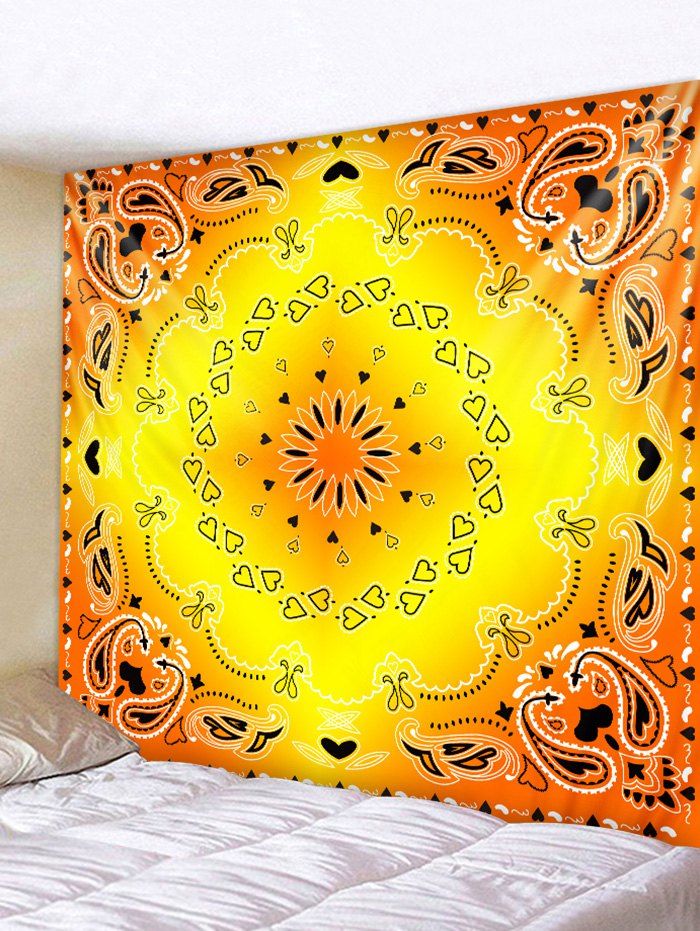 

Heart Flower Print Wall Tapestry Hanging Decor, Yellow