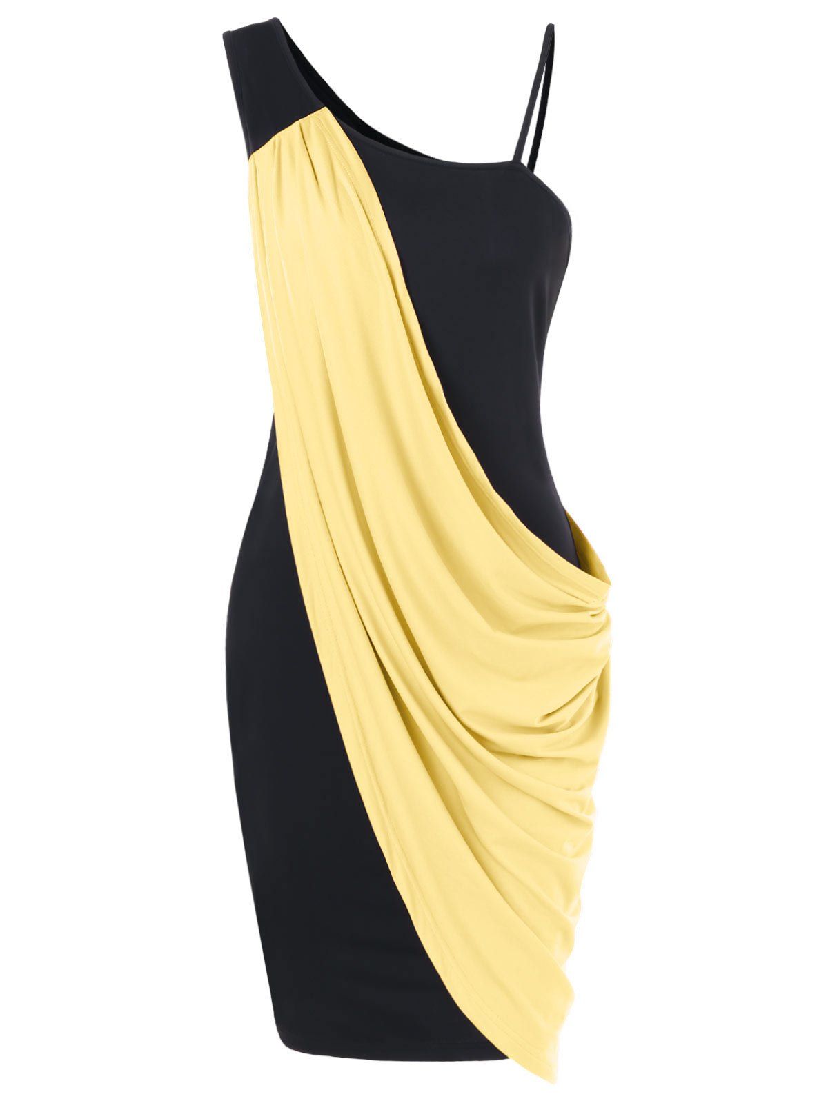 

Overlay One Shoulder Mini Party Dress, Yellow