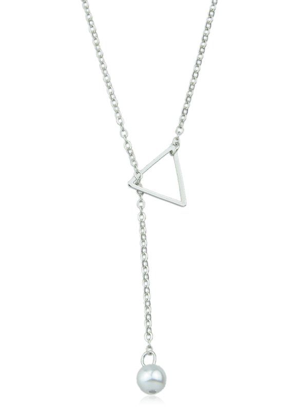 

Artificial Pearl Star Design Chain Necklace, Silver