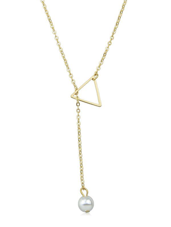 

Artificial Pearl Star Design Chain Necklace, Gold