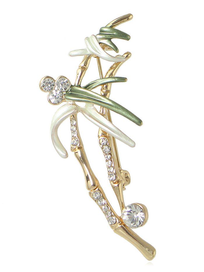 

Rhinestone Flower Spray Design Brooch, Green