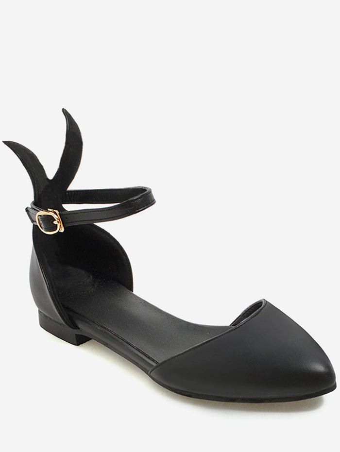 

Plus Size Ankle Strap Cartoon Ear Leisure Sandals, Black