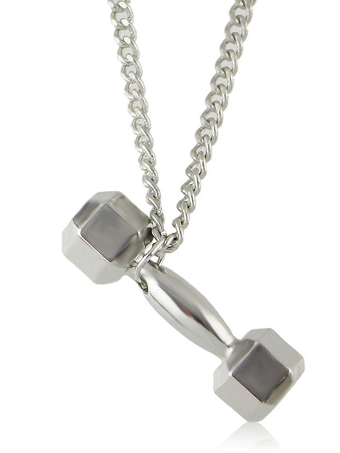 

Dumbbell Shaped Chain Necklace, Silver