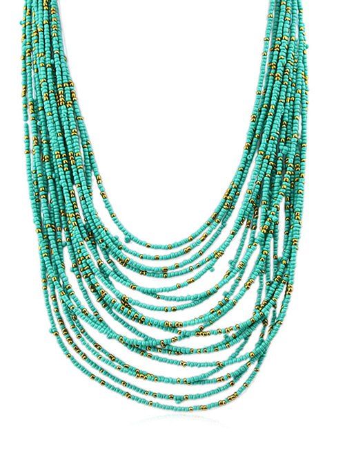 

Bohemian Beaded Multi-layer Necklace, Green