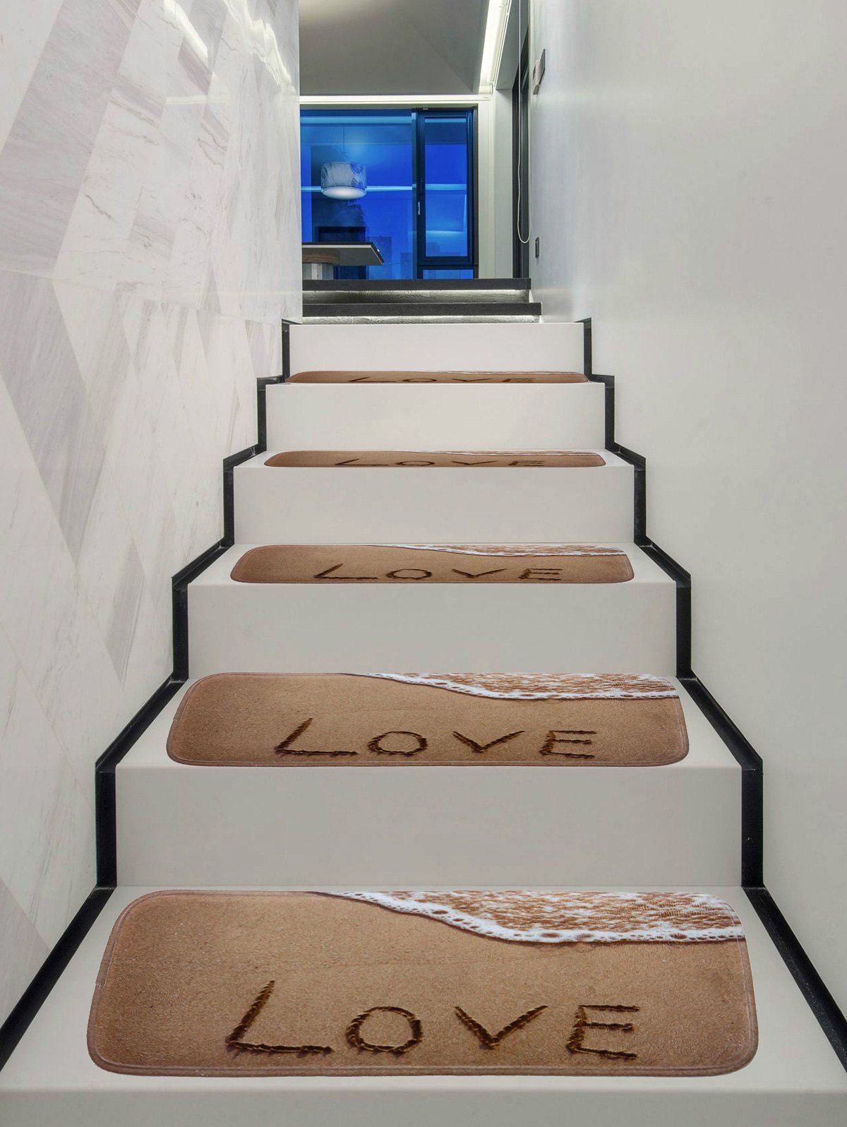 

Beach Love Letters Printed Antiskid Stair Rug Runners, Dark goldenrod